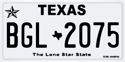 TX license plate BGL2075