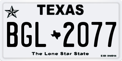 TX license plate BGL2077