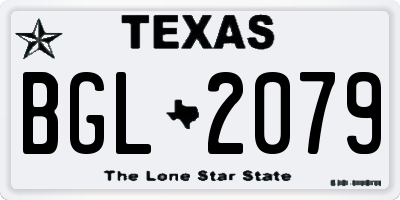 TX license plate BGL2079