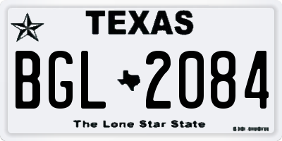 TX license plate BGL2084