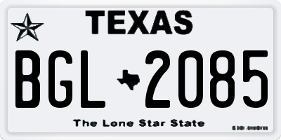 TX license plate BGL2085