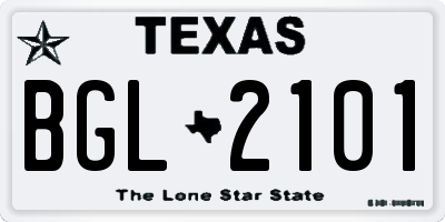 TX license plate BGL2101