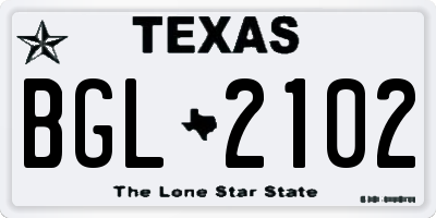 TX license plate BGL2102