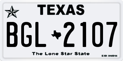 TX license plate BGL2107