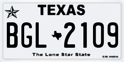 TX license plate BGL2109