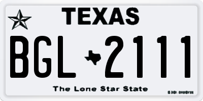 TX license plate BGL2111