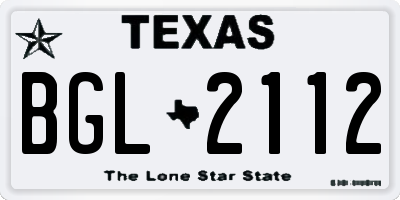 TX license plate BGL2112