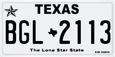 TX license plate BGL2113