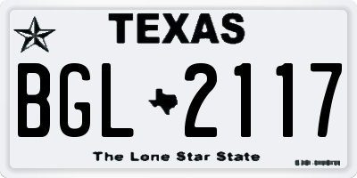TX license plate BGL2117