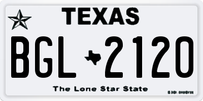 TX license plate BGL2120