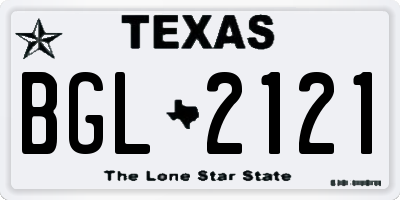 TX license plate BGL2121