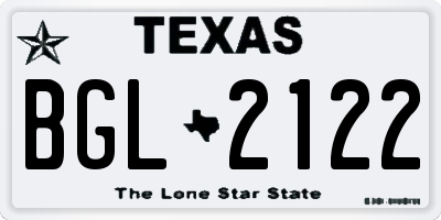 TX license plate BGL2122