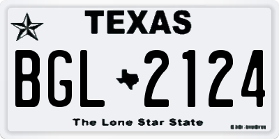 TX license plate BGL2124