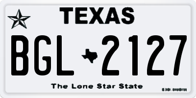 TX license plate BGL2127