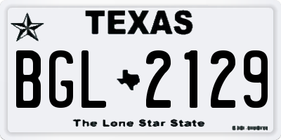 TX license plate BGL2129