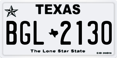 TX license plate BGL2130