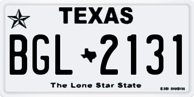 TX license plate BGL2131