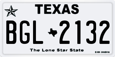TX license plate BGL2132