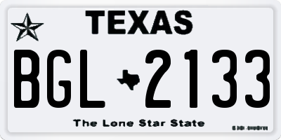 TX license plate BGL2133