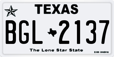 TX license plate BGL2137