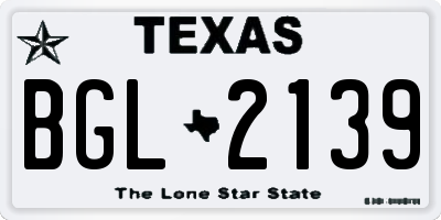 TX license plate BGL2139