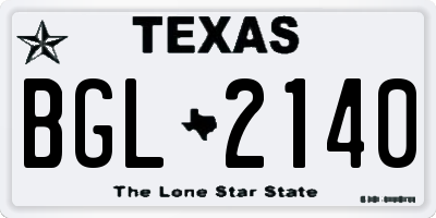 TX license plate BGL2140