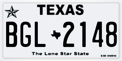 TX license plate BGL2148