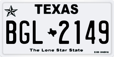 TX license plate BGL2149