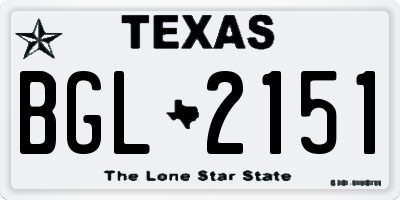 TX license plate BGL2151