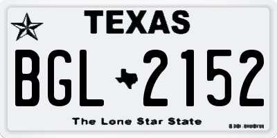 TX license plate BGL2152