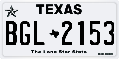 TX license plate BGL2153