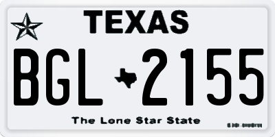 TX license plate BGL2155