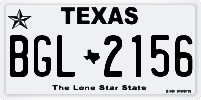 TX license plate BGL2156
