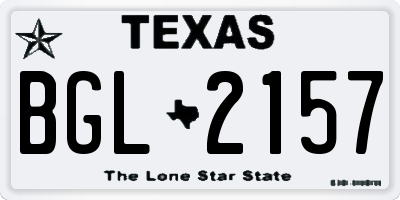 TX license plate BGL2157
