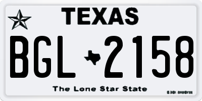 TX license plate BGL2158
