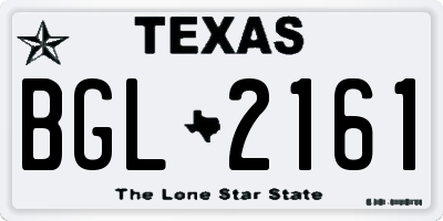 TX license plate BGL2161