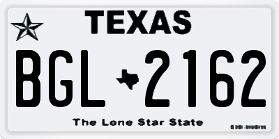TX license plate BGL2162