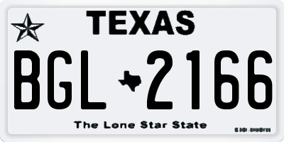 TX license plate BGL2166