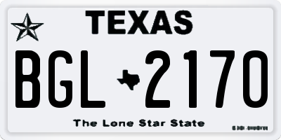 TX license plate BGL2170
