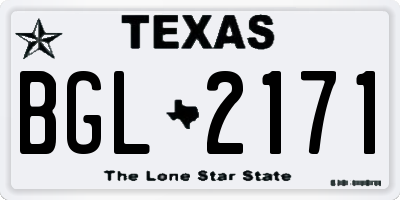TX license plate BGL2171