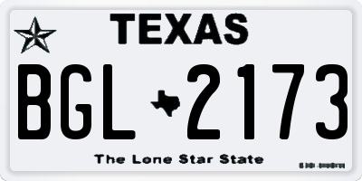 TX license plate BGL2173