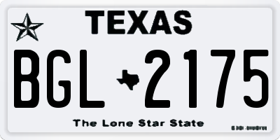TX license plate BGL2175