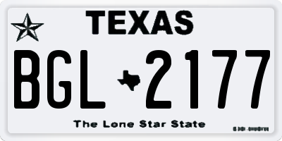 TX license plate BGL2177