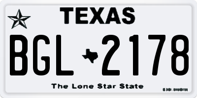 TX license plate BGL2178