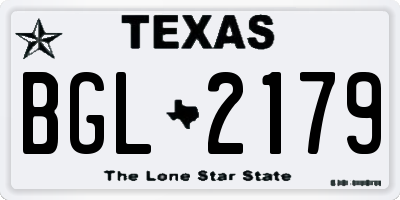 TX license plate BGL2179