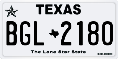 TX license plate BGL2180