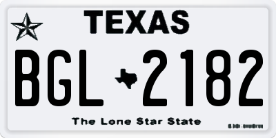 TX license plate BGL2182