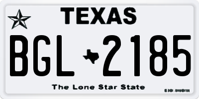 TX license plate BGL2185