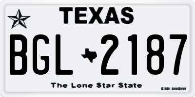 TX license plate BGL2187