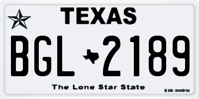 TX license plate BGL2189